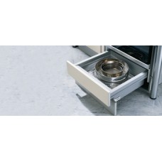 Under Oven Drawer Set with Moulded Plastic Drawer and Runners Ninka Aluminium/grey coloured For cabinet width 600 mm