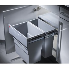 Pull Out Waste Bin 1 x 19 and 1 x 30 litres Hailo Easy Cargo 3668-50 Installation behind hinged doors For cabinet width min. 500 mm