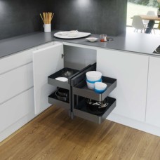 Pull Out Corner Unit Complete Set Planero Baskets Vauth-Sagel VS COR Flex For cabinet width 1000 mm for door width 500 mm planero lava grey baskets