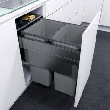Pull Out Waste Bin 450 mm Vauth-Sagel VS ENVI Space XX Pro S / Pro With synchronised over extension runners For cabinet width 450 mm depth 476 mm 2x 32 litres - lava grey