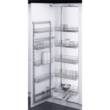 Swing Out Pantry Unit Complete Set Full Extension Vauth Sagel VS TAL Gate Pro For cabinet width 500 mm with saphir mesh chrome wire baskets basket width 365/400 mm installed height 1900-2150 mm