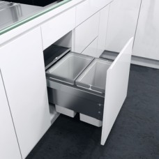 Pull Out Waste Bin For Cabinet Width 400 mm Vauth-Sagel VS ENVI Space Pro 2 x 10 l bins - Lava grey