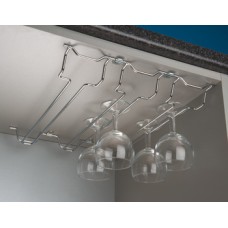 Wine Glass Rack Chrome Wire for Wall Cabinets For cabinet width 150 mm width 100 mm with 1 column 2 fixing clips