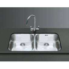 Sink Double Bowl Smeg Alba UM4545 Stainless steel sink under mount
