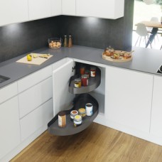 Pull Out Shelving Unit Lava Grey Curve Shelves Vauth-Sagel Cornerstone® Maxx Vauth-Sagel by Häfele For cabinet width 1000 mm for door width 500 mm left hand