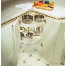 Carousel Set Cream-White Plastic Three-Quarter Circle for Corner Unit Suitable for 800 x 800 mm corner cabinets Spindle height 667-713 mm