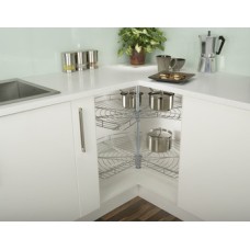 Carousel Set Chrome Wire Spindle 634-715 mm Three-Quarter Circle for Corner Units For cabinet size 800 x 800 mm