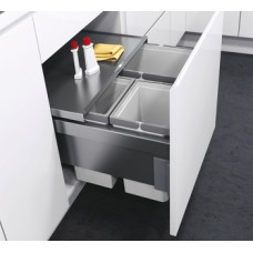Pull Out Waste Bin for Cabinet Width 600 mm Vauth-Sagel VS ENVI Space Pro 2 x 12.5 1 x 28 l bins- Lava grey