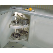 Carousel Set Cream-White Plastic Half Circle for Min. 440 mm Door Width Spindle height 490 mm for minimum door width 440 mm