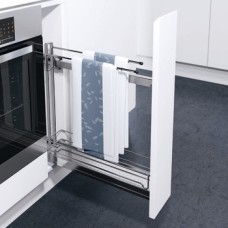 Storage Basket Set with Towel Holder 90° Width 100 mm Vauth-Sagel VS SUB Slim For cabinet width 150 mm chrome plated