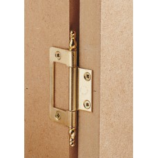 Flush Hinge Medium Duty for Inset Doors Length 77 mm Steel/Zinc Alloy With fixed pin Electro brassed