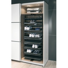 Shoe Rack Extending and Rotating for Tall Cabinets Black finish frame