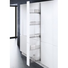 Pull Out Larder Unit with Storage Baskets for Cabinet Width 150 mm Vauth-Sagel VS TAL WIRO Basket width 94 mm - Silver