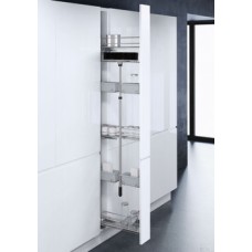 Pull Out Unit with Storage Baskets for 150 mm Cabinet VS TAL WIRO Broom with baskets and broom suspension Left hand