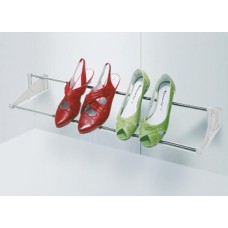 Shoe Rack Tac Width Adjustable 560-1000 mm Aluminium and plastic Silver coloured rail black side components