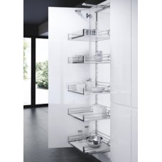 Swing Out Larder Unit For Cabinet Width 500-600 mm Artline Glass Side Baskets VS TAL Gate Centre mounting height adjustable For cabinet width 500 mm basket width 400 mm installed height 1700-1950 mm 5 baskets included