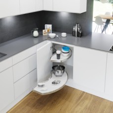 Pull Out Shelving Unit White Base with Chrome Rail Shelves Vauth-Sagel Cornerstone® Swing For cabinet width 1000 mm for door width 500 mm