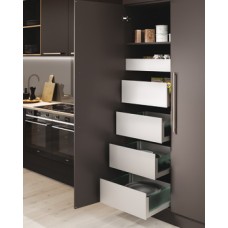 Grass Nova Pro Scala Stack Tower Sets of Drawers with Glass Sides For cabinet width 400 mm 1x standard and 3x pan silver