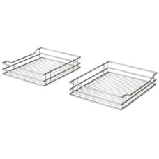 Pull Out Corner Unit Complete Set Classic Chrome Linear Baskets Vauth-Sagel VS COR Flex For cabinet width: 1000 mm For door width: 500 mm