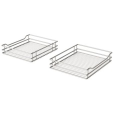 Pull Out Corner Unit Complete Set Classic Silver Linear Wire Baskets Vauth-Sagel VS COR Flex For cabinet width: 1000 mm For door width: 500 mm