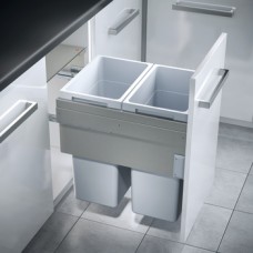Pull Out Waste Bin Euro-Cargo Hailo With soft close For cabinet width 450 mm light grey