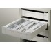 Cutlery Tray Set for Blum Tandembox Ninka Cuisio  For cabinets with 15/16 or 18/19 mm board thickness (variable soft edges) For drawer depth 450 mm for cabinet width 300 mm frosted white