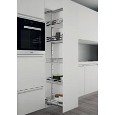 Larder Unit Complete Set Centre Mounting Height Adjustable For cabinet width 300 mm basket width 230 mm chrome/white base