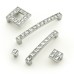D Pull Handle Zinc Alloy Fixing Centres 96-128 mm Crystal Polished chrome fixing centres 96 mm