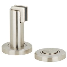Door Holder Magnetic Height 75 mm Zinc Alloy Startec For screw fixing to wall or floor Stainless steel coloured