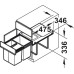 Waste Bin Pull Out 1x 18 2x 8 Liters Hailo Space Saving Tandem Installation behind hinged doors For cabinet width min. 400 mm