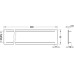 Ventilation Grille for Recess Mounting Length 480 mm Recessed Length 436 mm With 20 x 3 mm Oval Slots Arranged in Parallel Ventilation area 133.6 cm2 height 100 mm flange height 86 mm silver