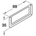  Label Frame Steel Nickel Plated Width 69 mm height 35 mm depth 2 mm