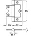Butt Hinge Flush 75 x 51 mm Steel Provides 180° door opening Satin chrome plated