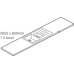 Worktop with Integrated Stainless Steel Sink Ice Blue Solid Surface Minerva® 3050 x 650 x 25 mm 1.5 right hand bowl sink