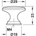 Knob Zinc Alloy Ø 30 mm Angus Matt nickel
