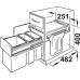 Pull Out Waste Bin 3x 10 Litre Bins HailoTandem Installation behind hinged doors For cabinet width min. 300 mm