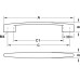 D Pull Handle Zinc Alloy Montrose Height 26 mm Polished chrome fixing centres 160 mm