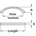 Bow Handle Zinc Alloy Fixing Centres 64-288 mm Cordelia Polished chrome fixing centres 160 mm