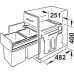Pull Out Waste Bin for Hinged Door Cabinets Hailo Tandem Installation behind hinged doors 2x 15 litre bins graphite grey