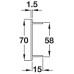 Ventilation Grille for Recess Mounting 450 x 70 mm Ventilation area 81.22 cm2 length 450 mm recessed length 424 mm