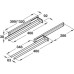 Towel Rail with Two Arms Aluminium Installed length 460 mm extension length 347 mm