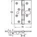 Butt Hinge Security 102 x 76 mm 304 Stainless Steel Phoenix Slimline Staggered hole pattern Square corners satin