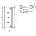 Spring Hinge Double Action 150 x 95 mm Steel Silver lacquered
