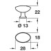 Knob Zinc Alloy Width 28 mm Height 18 mm Pearl Brushed copper finish