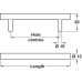 Bar Handle Steel Ø 12 mm Fixing Centres 96-352 mm Ø 12 mm Stainless steel effect fixing centres 758 mm