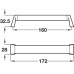 Boss Bar Handle Angled Stainless Steel Bar with Zinc Alloy Feet Fixing Centres 160 mm Nugent Stainless steel effect