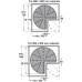 Carousel Set Chrome Wire Spindle 645-790 mm Three-Quarter Circle for Corner Units For cabinet size 900 x 900 mm