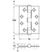 Butt Hinge Ball Bearing 102 x 76 mm Steel Black