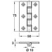 Butt Hinge Nylon Washered 75 x 50 mm Aluminium With stainless steel pin Max adjusted door weight 20 kg