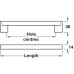Boss Bar Handle Steel Bar with Zinc Alloy Feet Fixing Centres 128-448 mm Boros Stainless steel effect fixing centres 256 mm